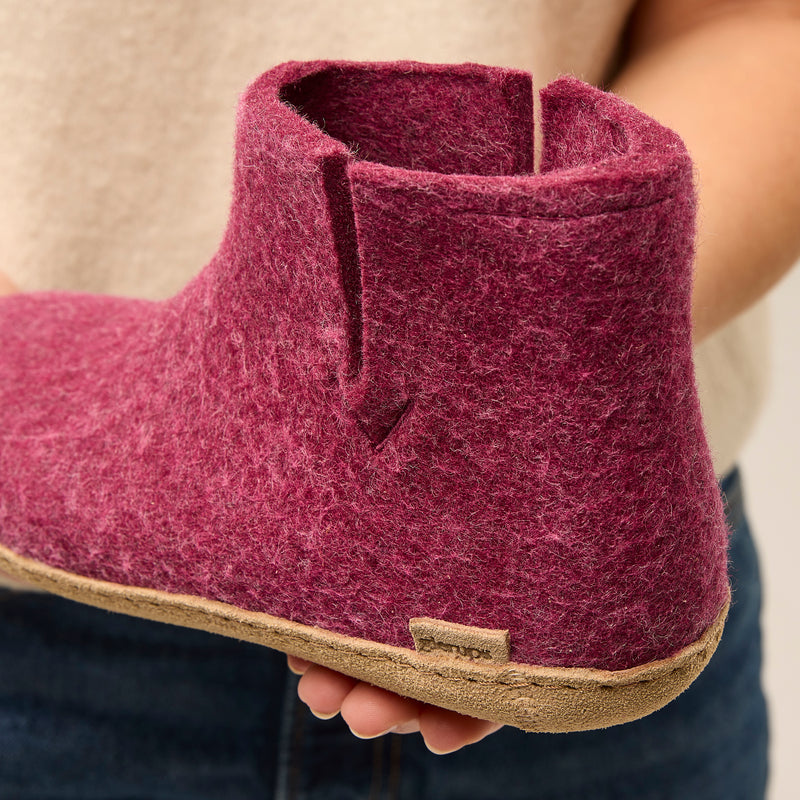 glerups Boot with leather sole Boot with leather sole Cranberry