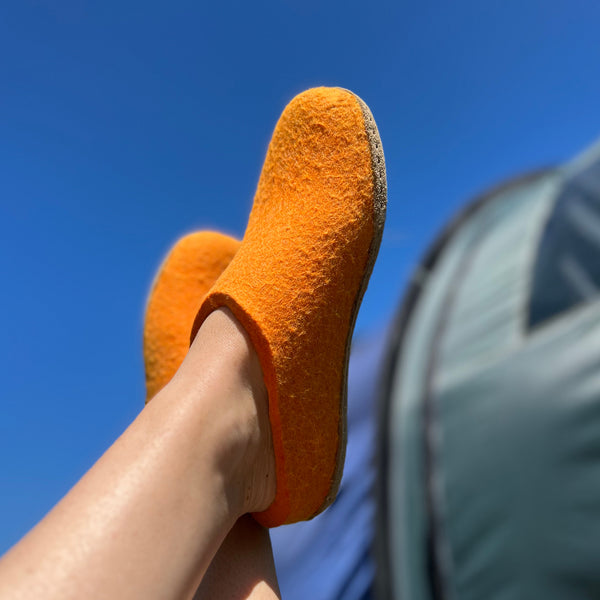 glerups Slip-on with leather sole Slip-on with leather sole Orange